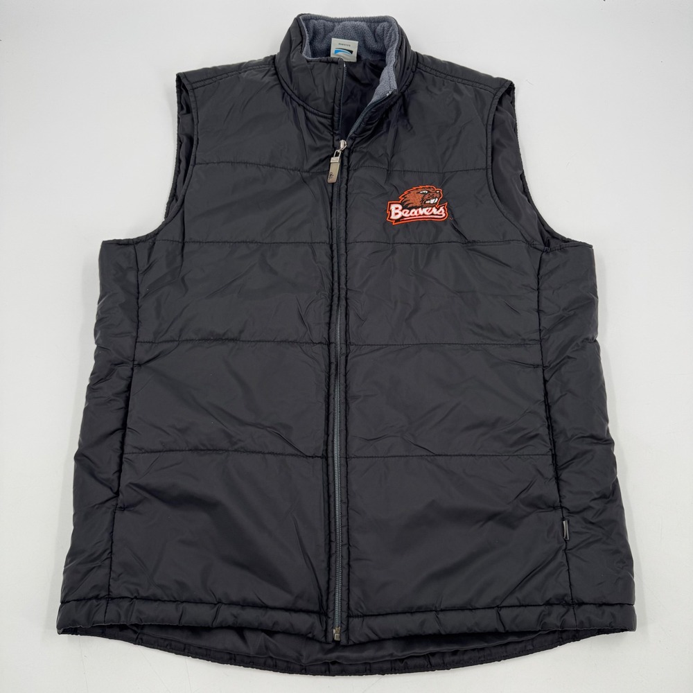 ALO Oregon State Beavers Puffer Vest Men's Size M Black Embroidered Logo‎